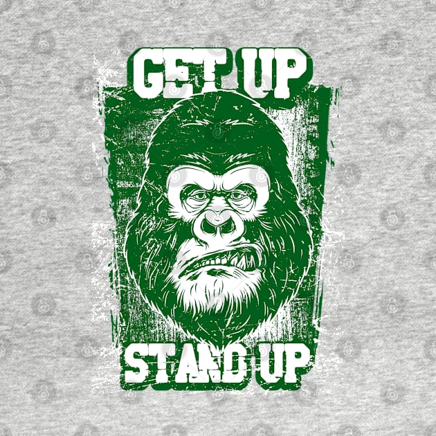 get up stand up - grunge gorilla graphic by DanDesigns